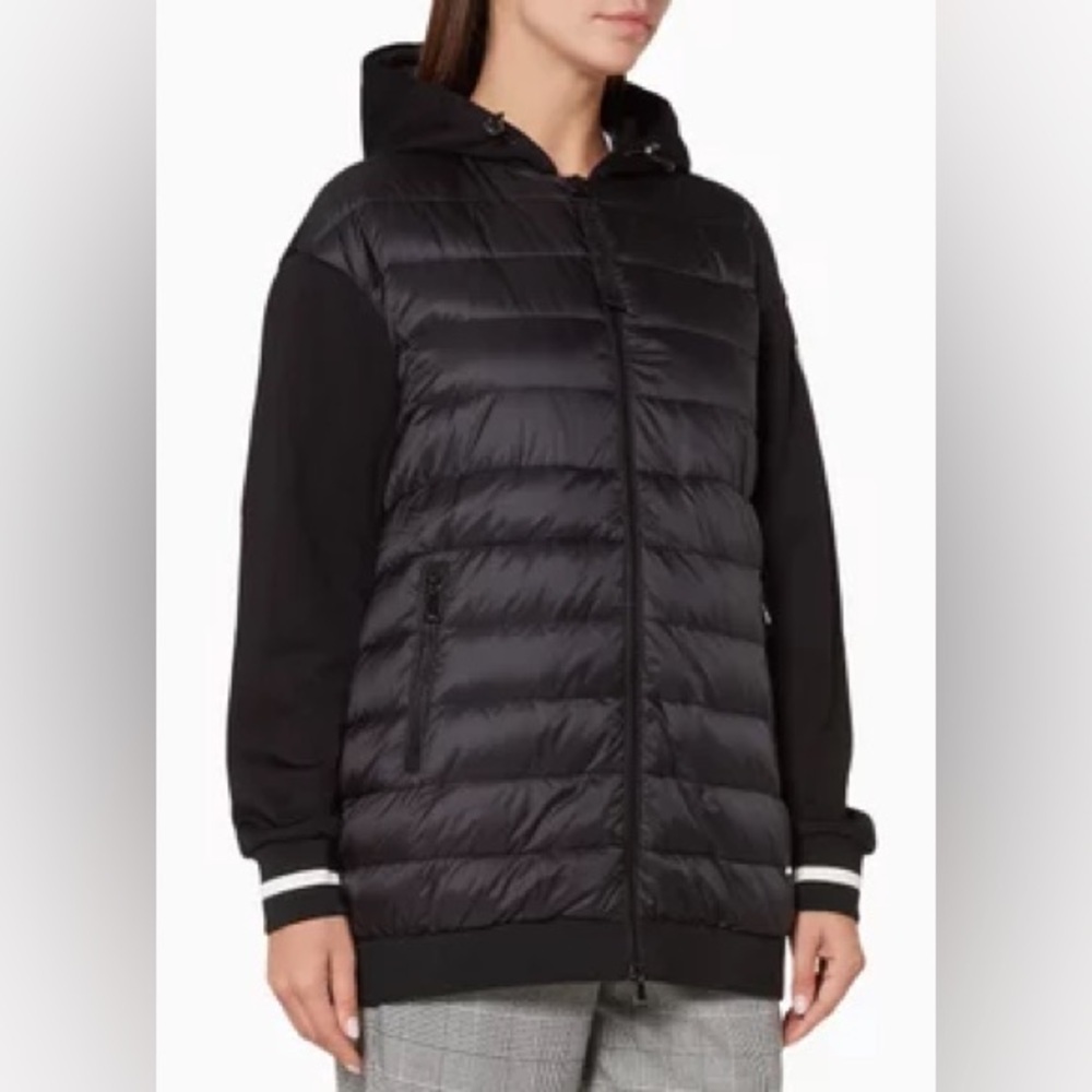 NWT Moncler Maglia Hooded Cardigan Jacket in Black